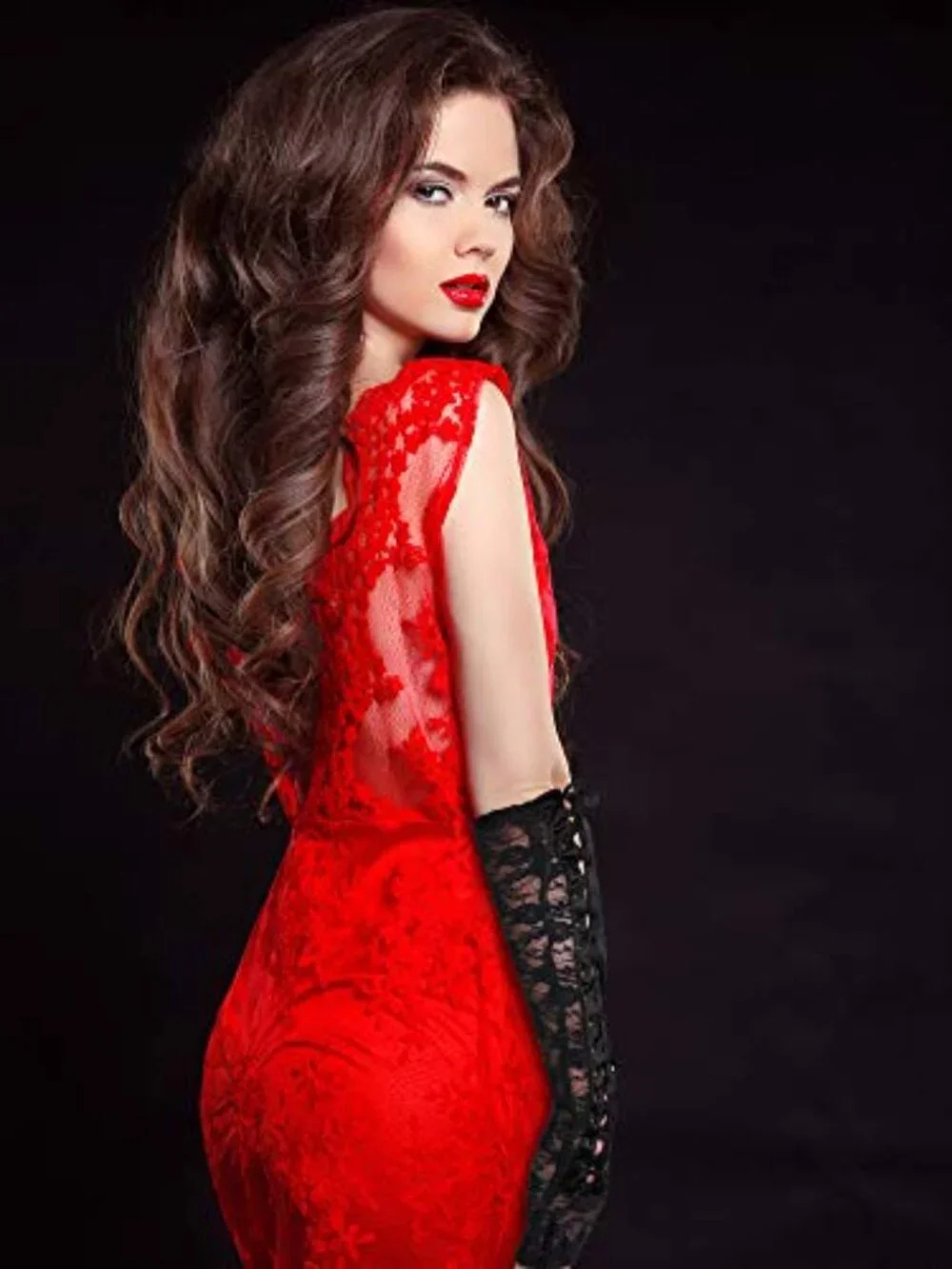 Satin Lace Up Fingerless Gloves for Women Elbow Length Bridal Arm Warmers